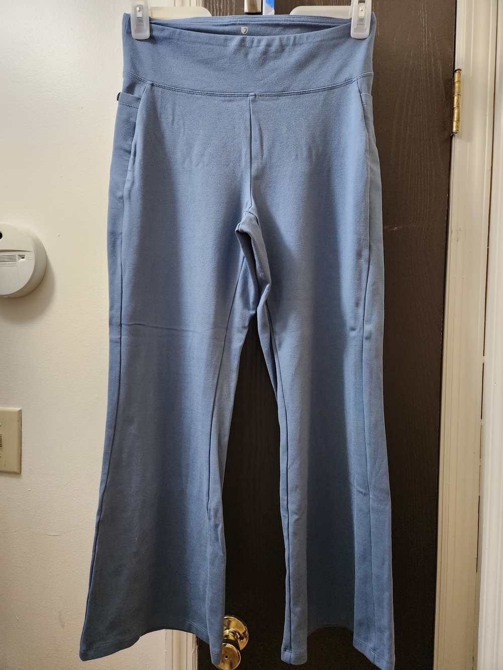 Jaanuu Women's Light Lina Yoga Style Flare Scrub Pants In Storm Blue